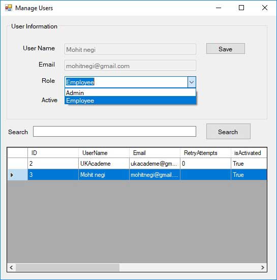 Advance Login System-frmManageUser-ChangeRole