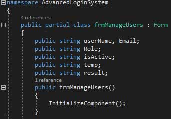 Advance Login System-frmManage User Variables