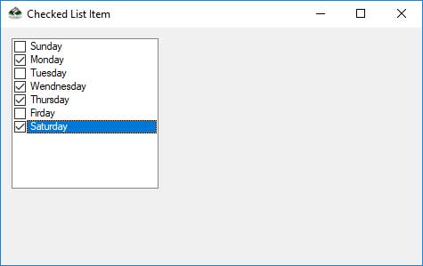 Checked List Box Control C#