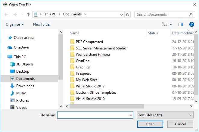 Open File Dialog Box - UK Academe