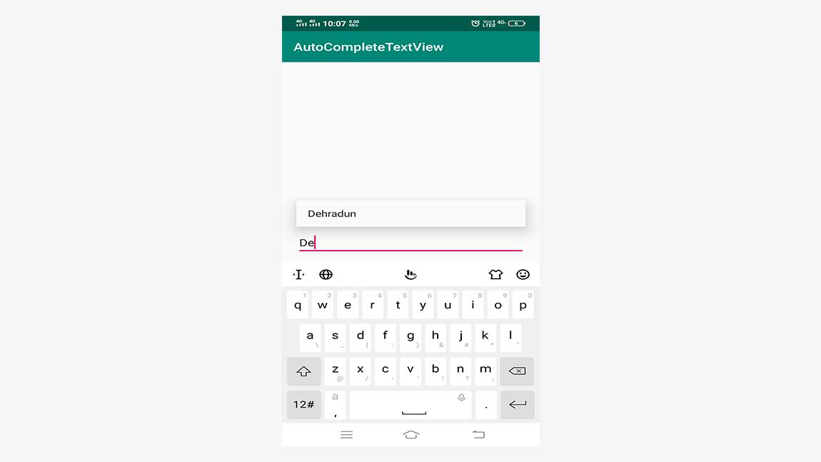 Android GUI Android AutoCompleteTextView 