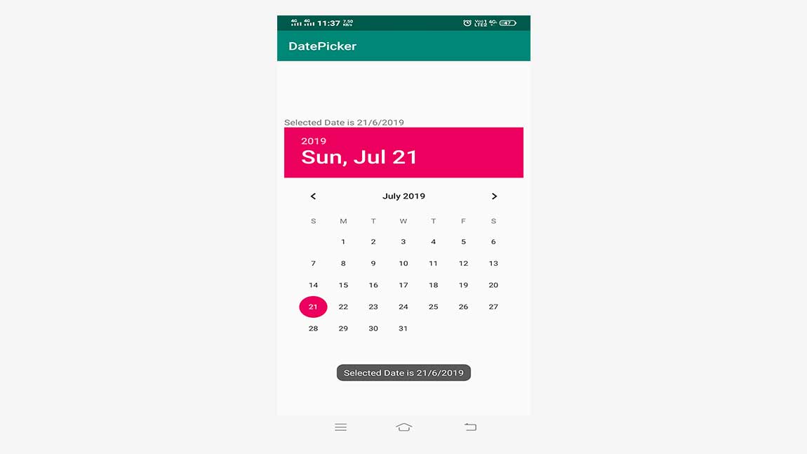 Android GUI Android DatePicker 