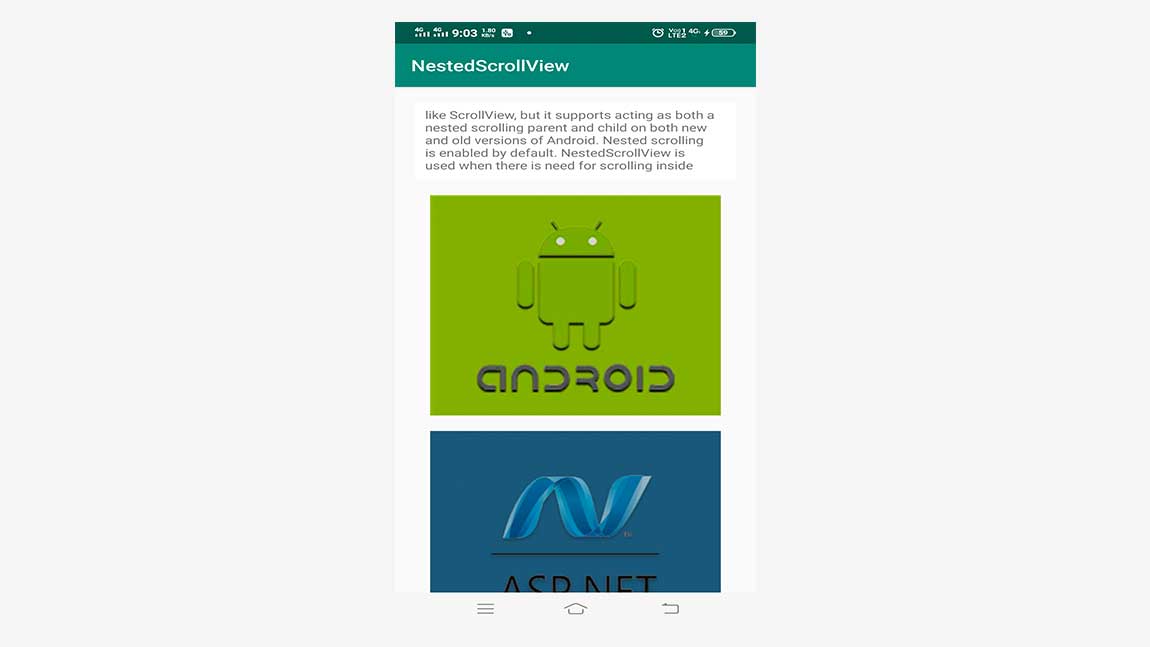 Android GUI Android NestedScrollView 