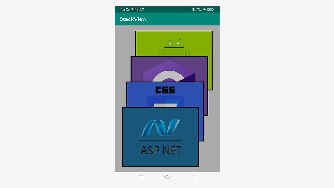 Android GUI Android StackView 