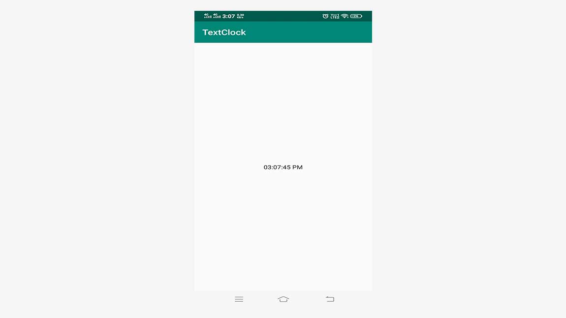 Android GUI Android TextClock 