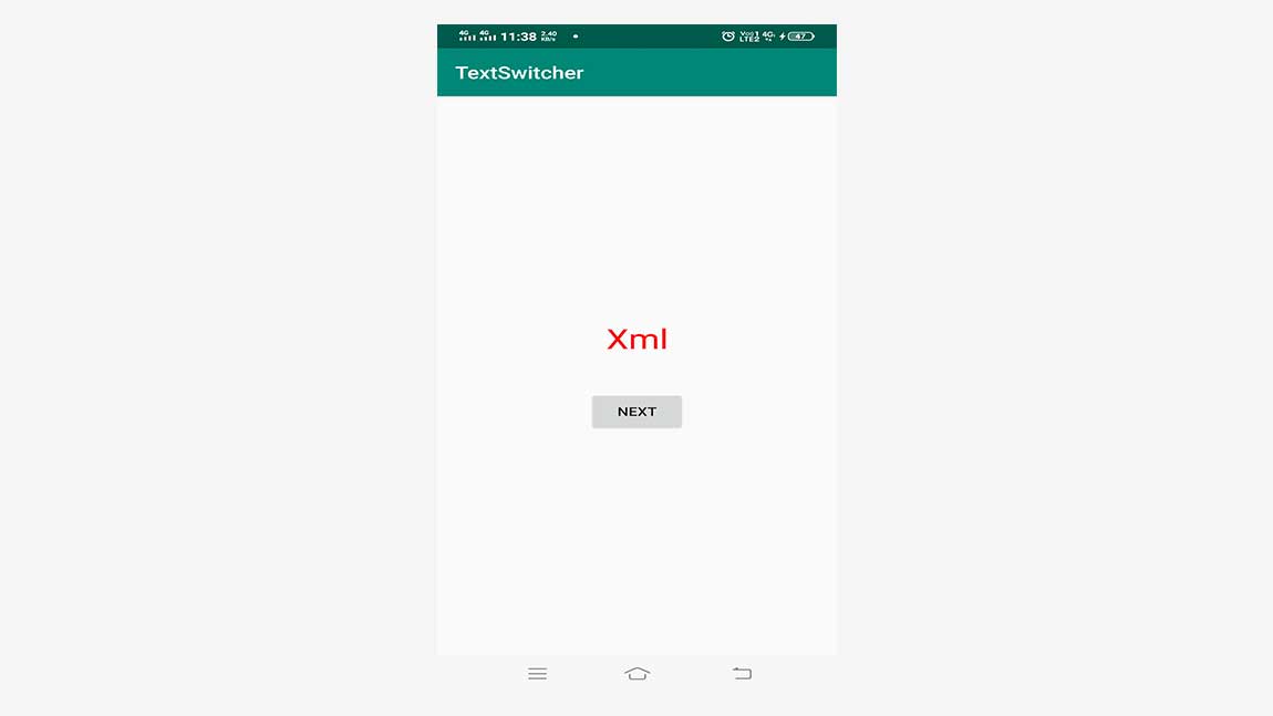 Android GUI Android TextSwitcher 