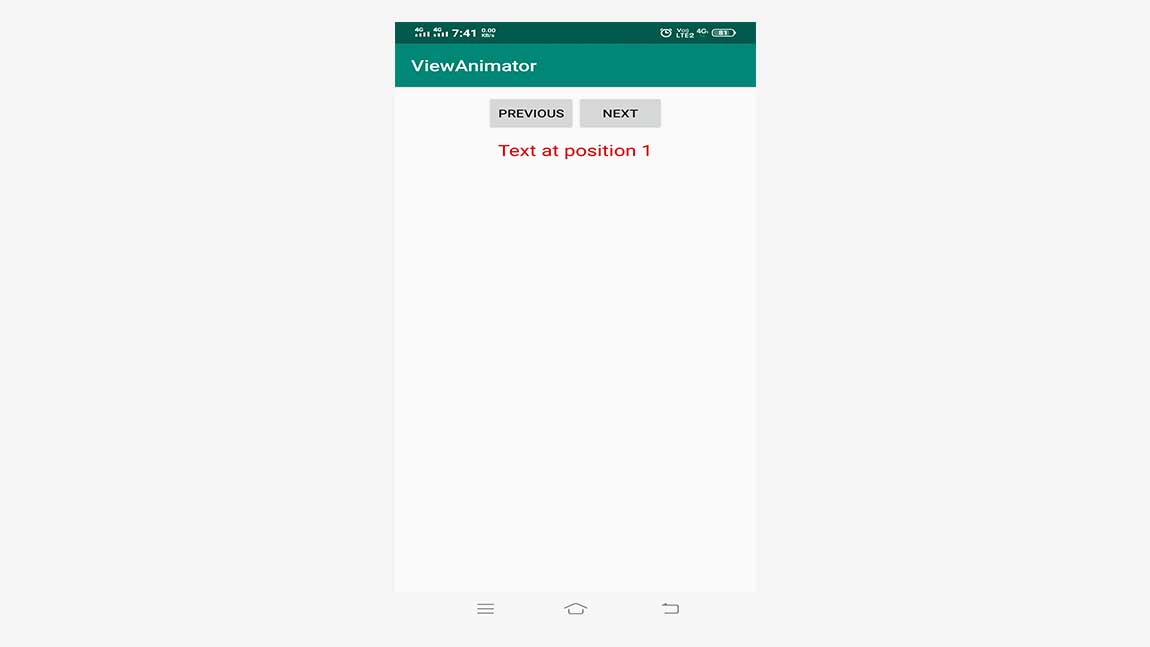 Android GUI Android ViewAnimator 